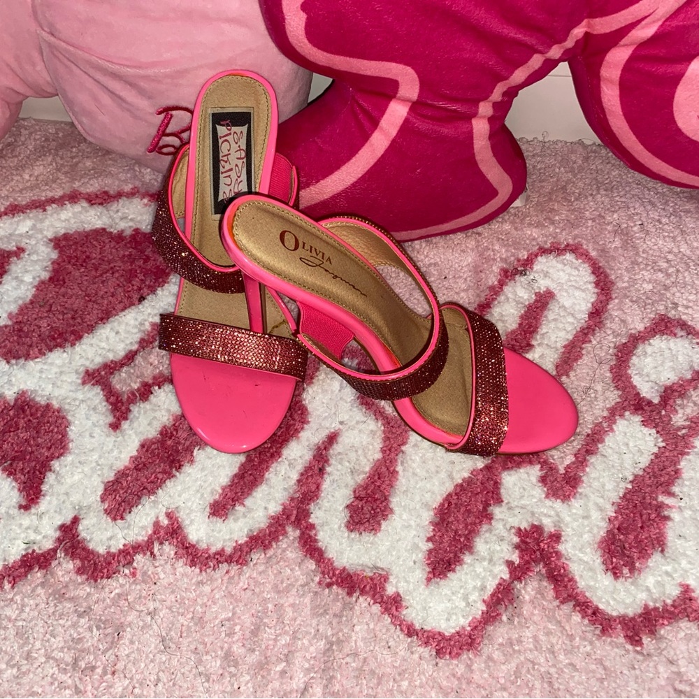 Olivia Ferguson Pink Bling Mules